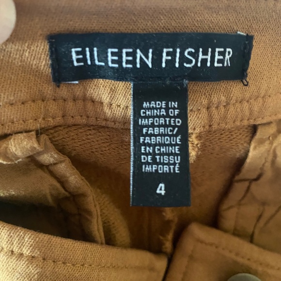 Eileen Fisher Organic Cotton Cozy Stretch Clay Brown Slim Pants Size 4 - Picture 3 of 11
